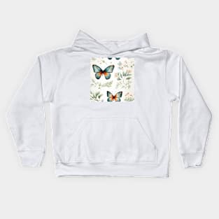 Butterflies Watercolor 6 - American Copper Kids Hoodie